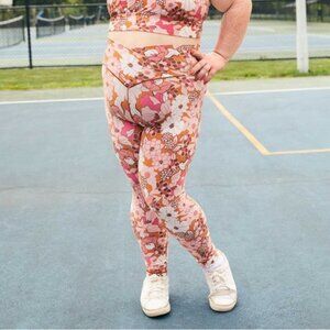 NWOT Aerie Floral Crossover Waist Leggings